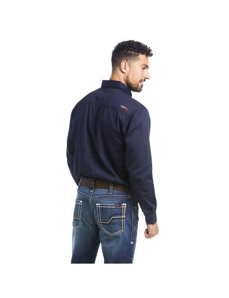 Chemises De Costume Ariat FR Solid Travail Bleu Marine | XRB-9307565