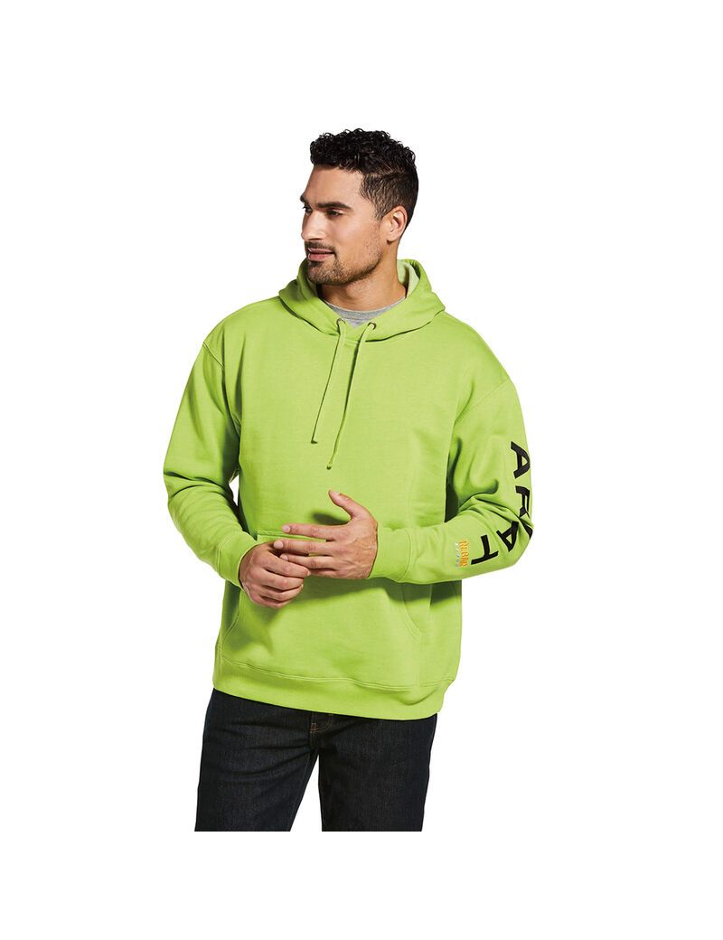 Sweat à Capuche Ariat Rebar Graphique Vert Clair Noir | PFS-6397116