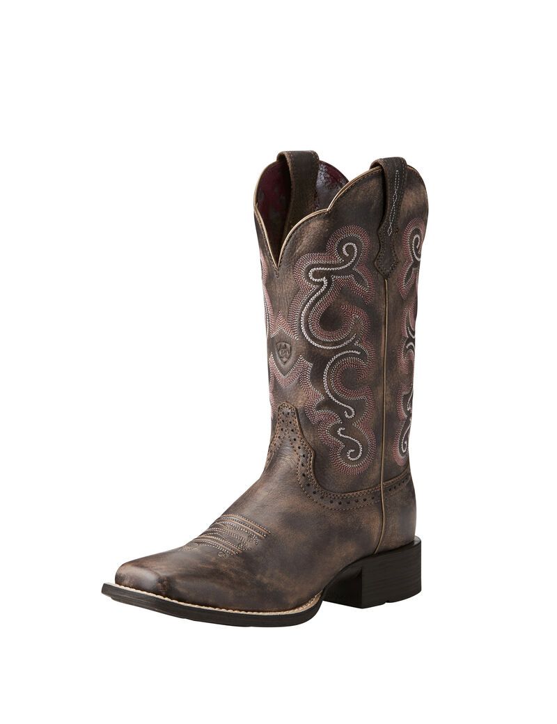 Bottes Western Ariat Quickdraw Chocolat | QNJ-2742544