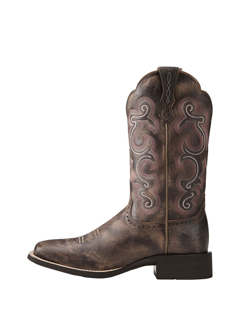 Bottes Western Ariat Quickdraw Chocolat | QNJ-2742544