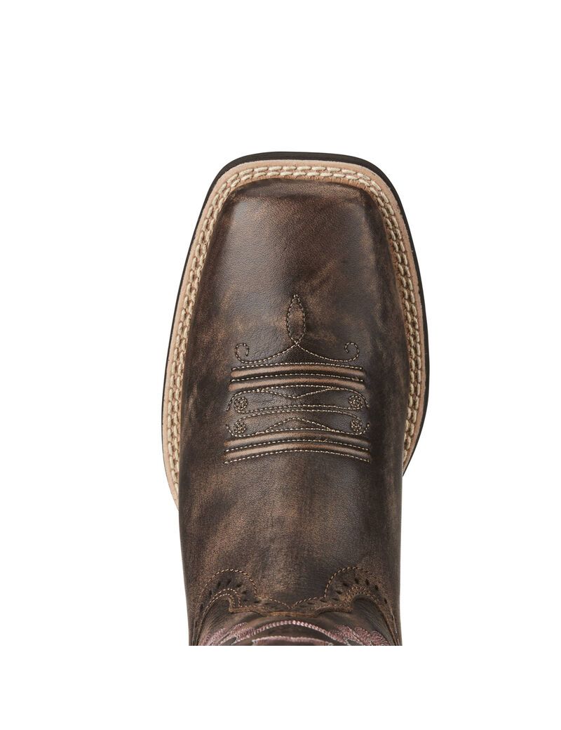 Bottes Western Ariat Quickdraw Chocolat | QNJ-2742544