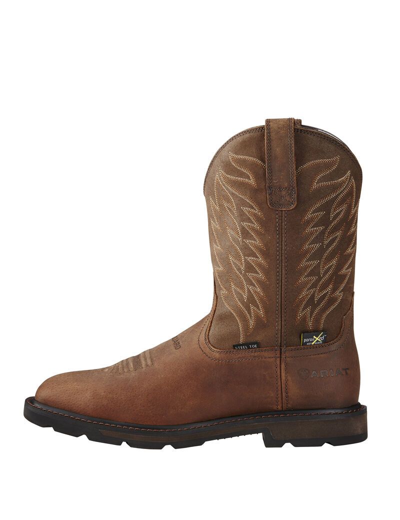 Bottes de Travail Ariat Groundbreaker Larges Square Embout MetGuard MetGuard Steel Embout Marron | XAD-8751665