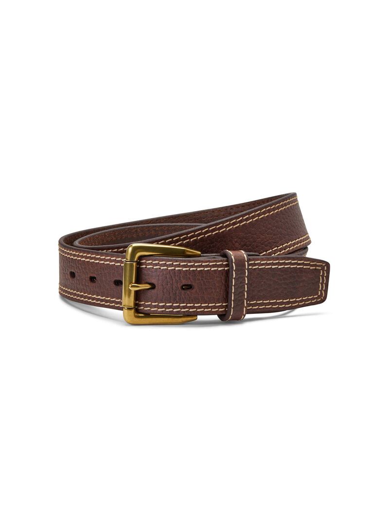 Ceintures Ariat Gold Boucle Double Stitch Marron | PLQ-1556542