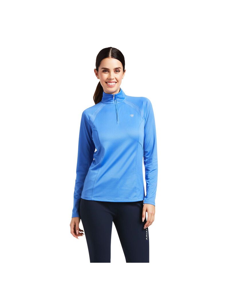 Hauts Ariat Sunstopper 2.0 1/4 Zip Bleu | OLF-6357702