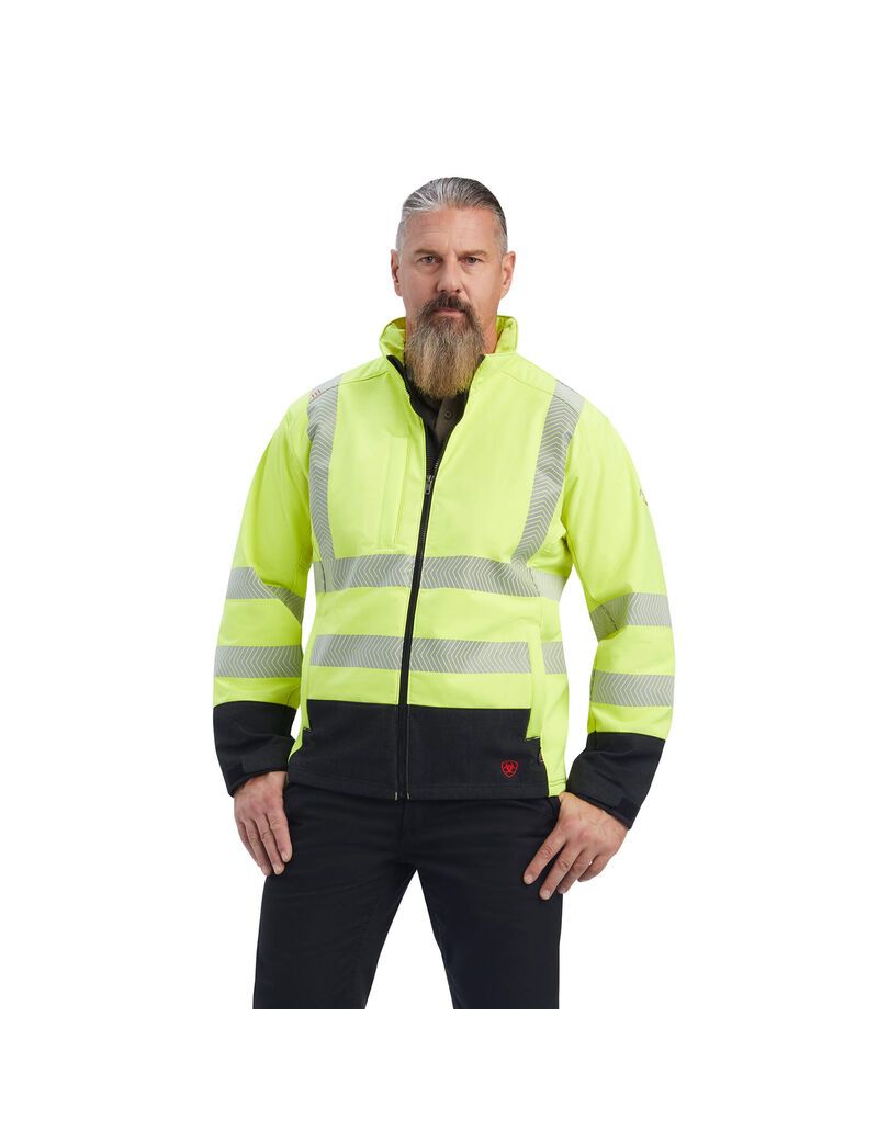 Vestes Ariat FR Vernon Hi-Vis Softshell Jaune | KVK-1408550