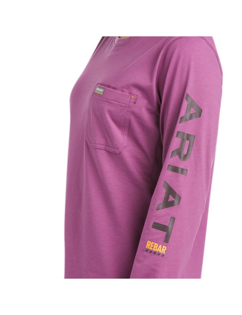 Vêtements De Travail Ariat Rebar Workman Logo T Shirts Bleu Violette | KVW-8534316