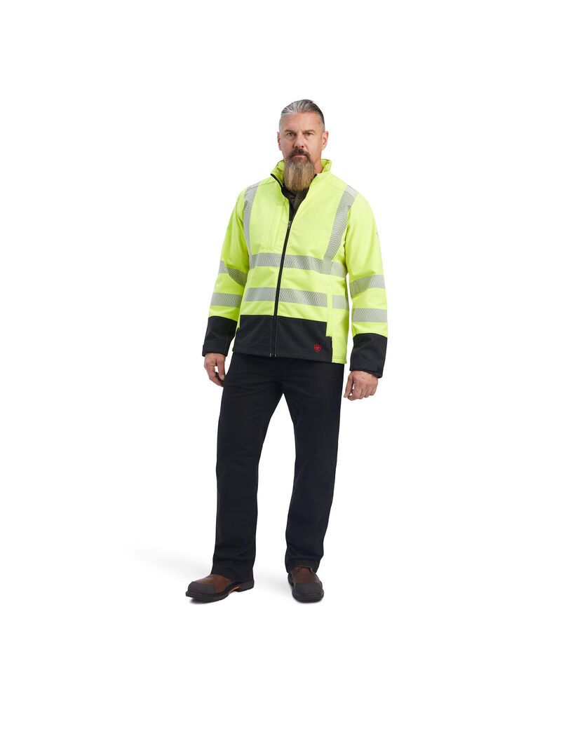 Vestes Ariat FR Vernon Hi-Vis Softshell Jaune | KVK-1408550