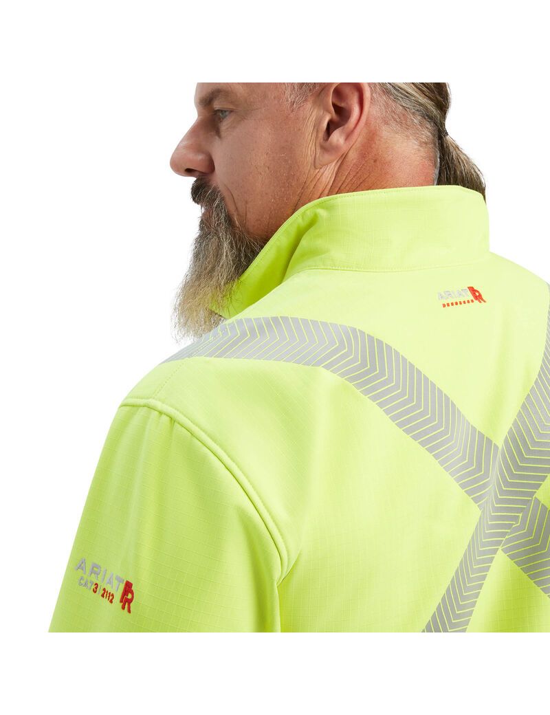 Vestes Ariat FR Vernon Hi-Vis Softshell Jaune | KVK-1408550