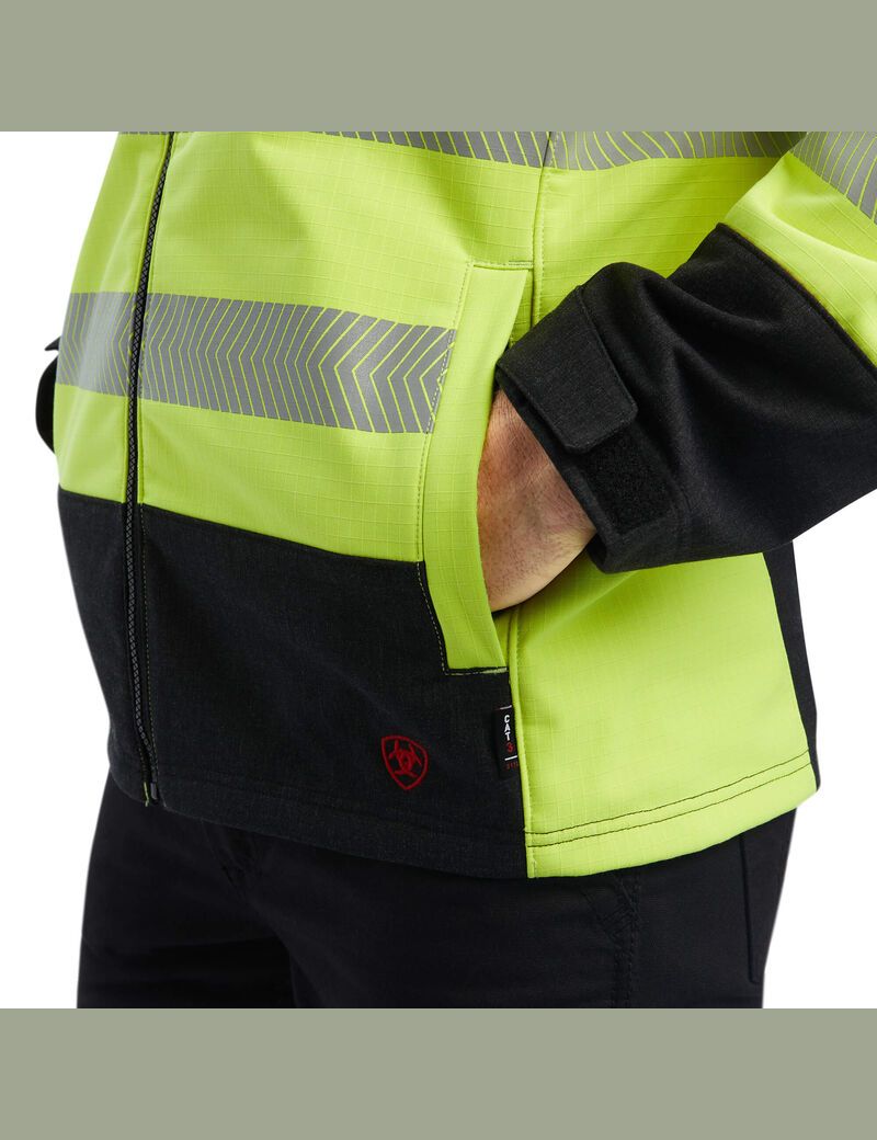 Vestes Ariat FR Vernon Hi-Vis Softshell Jaune | KVK-1408550