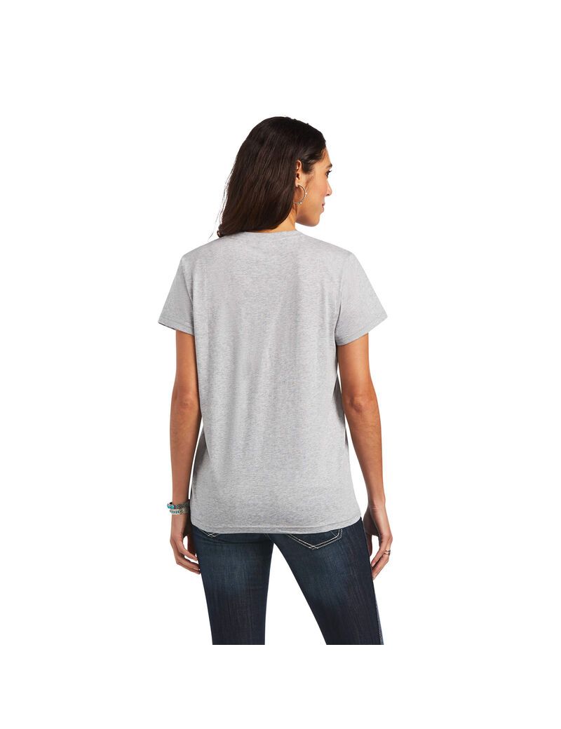 Hauts Ariat REAL Cow Pasture Tee Grise | QRM-0897004