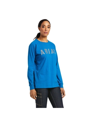 Vêtements De Travail Ariat Rebar CottonStrong Block T Shirts Bleu | YJM-3818177