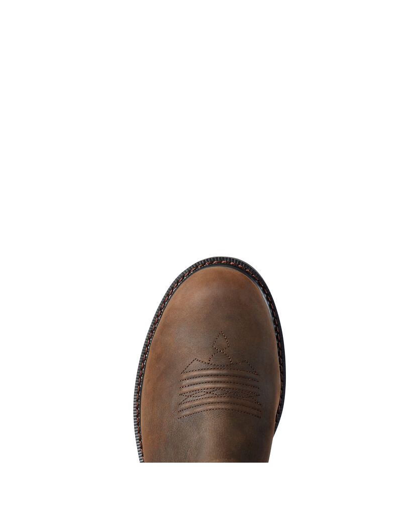 Bottes Imperméables Ariat Groundbreaker CSA Steel Embout Travail Marron Foncé | TFM-0777407