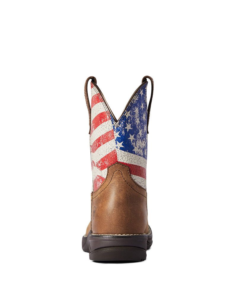 Bottes Western Ariat Anthem Shortie Patriot Rouge Marron | IHP-2506638