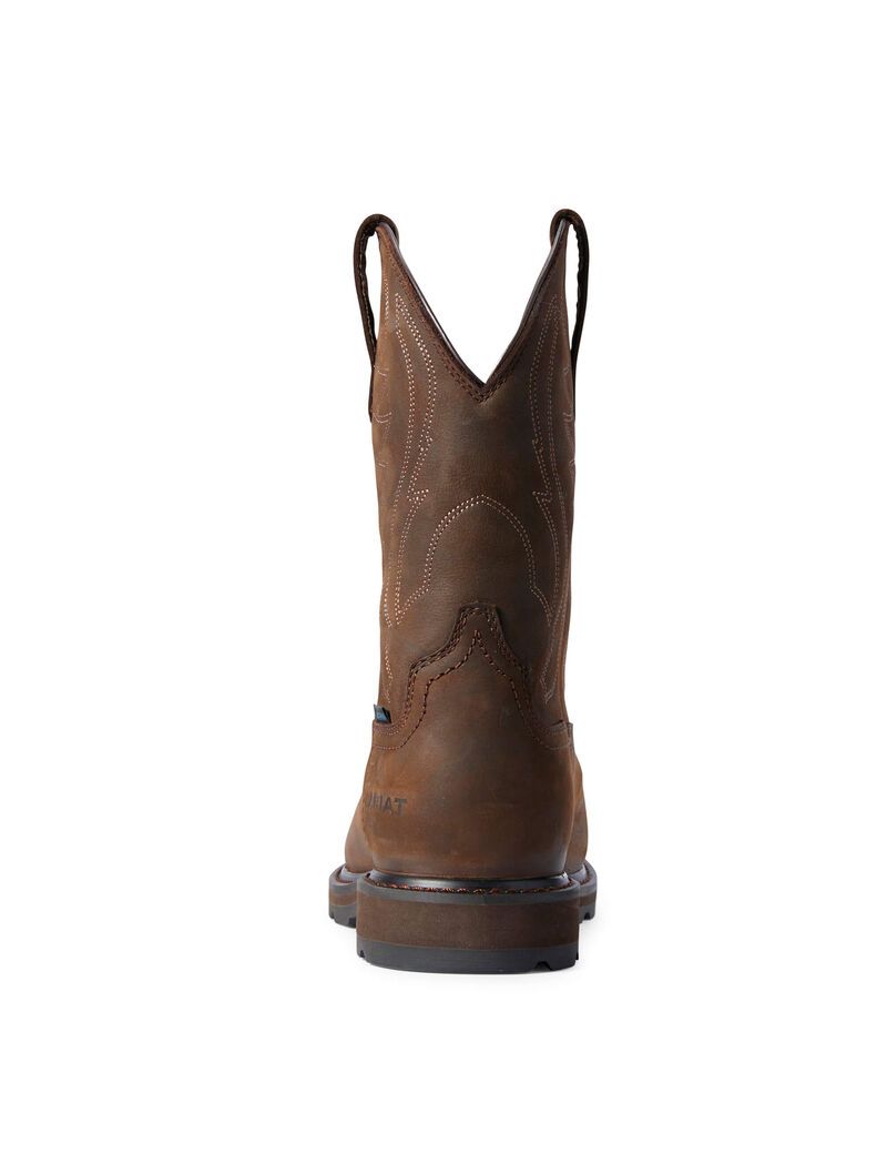 Bottes Imperméables Ariat Groundbreaker CSA Steel Embout Travail Marron Foncé | TFM-0777407