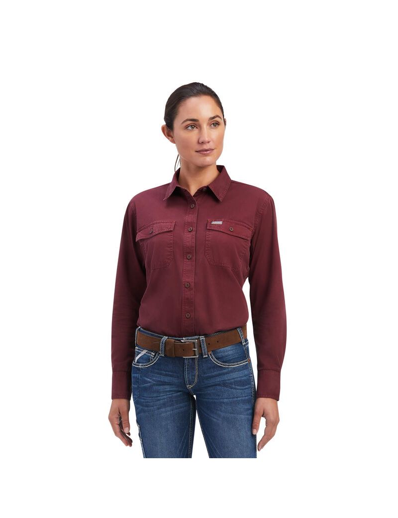 Vêtements De Travail Ariat Rebar Washed Twill Travail Shirts Multicolore | AFL-7166327