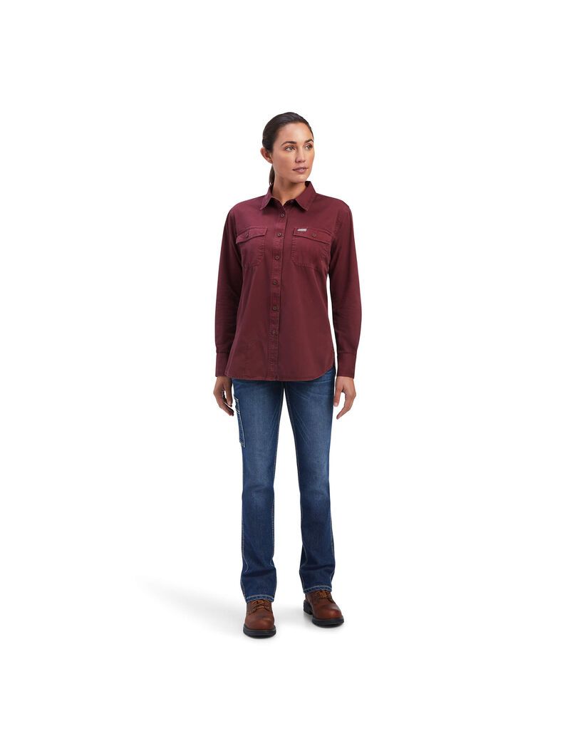 Vêtements De Travail Ariat Rebar Washed Twill Travail Shirts Multicolore | AFL-7166327