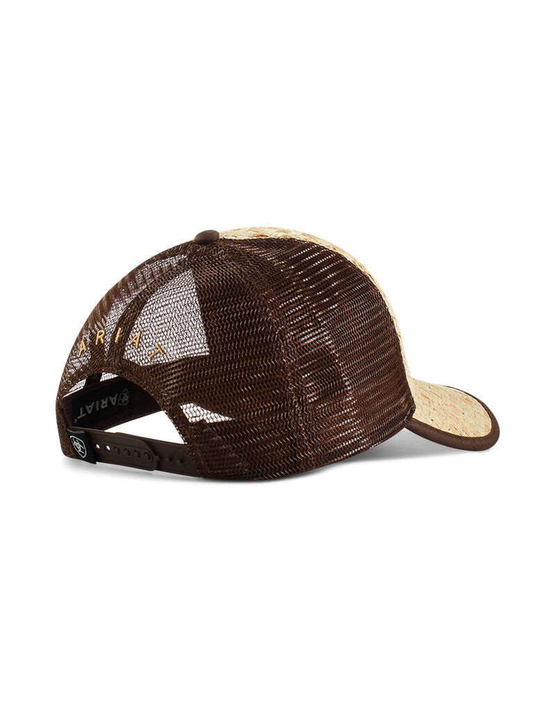 Casquettes Ariat Shield patch natural weave Marron | DIG-4764785