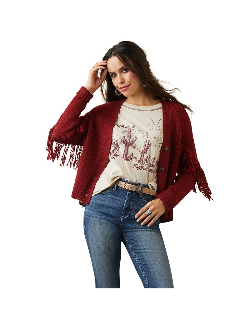 Cardigan Ariat Red Rock Rouge | BAH-2693839