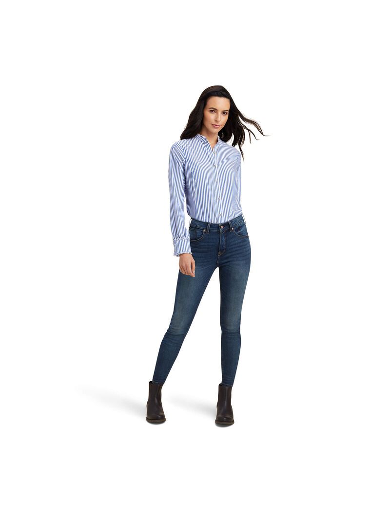 Hauts Ariat Clarion Blouse Bleu | LZK-8264044