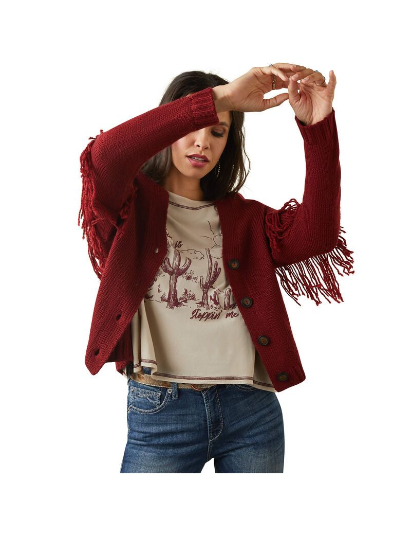 Cardigan Ariat Red Rock Rouge | BAH-2693839