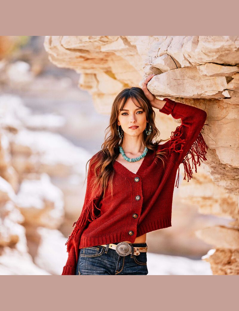 Cardigan Ariat Red Rock Rouge | BAH-2693839