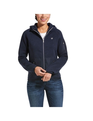 Sweat à Capuche Ariat Polartec Flou Full Zip Bleu Marine | UIH-7787481