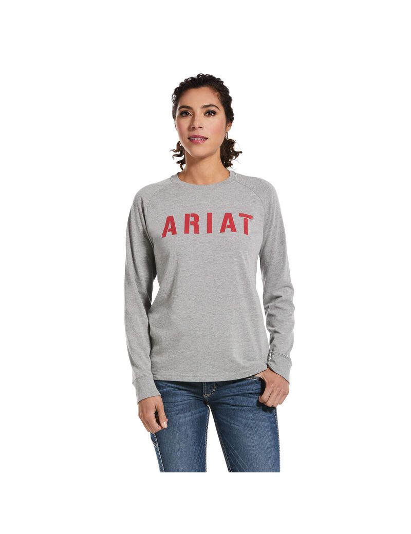 Vêtements De Travail Ariat Rebar CottonStrong Block T Shirts Grise | RCO-5145088