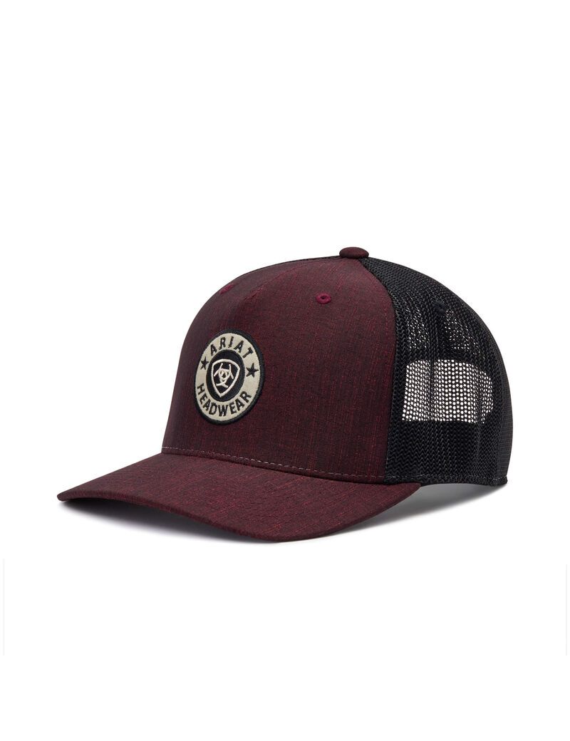 Casquettes Ariat Round logo patch Bordeaux | JWV-7599455