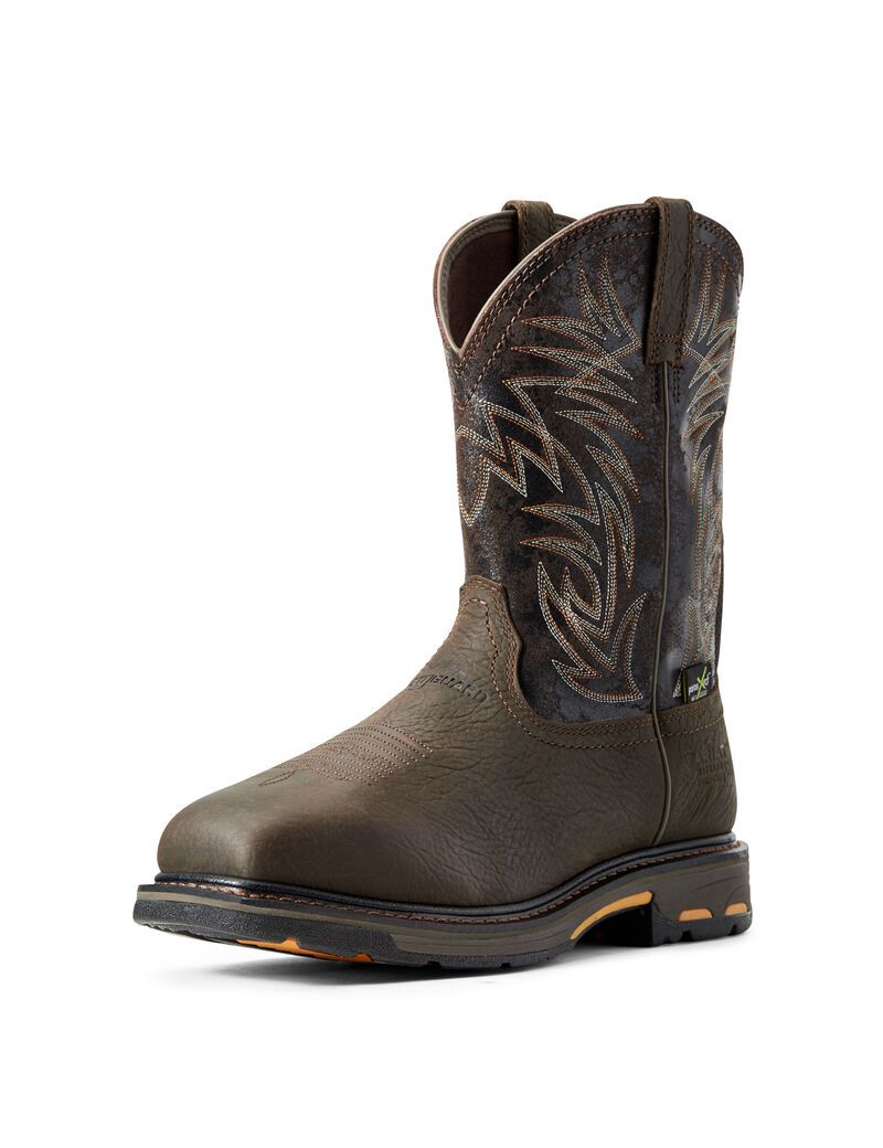 Bottes Imperméables Ariat WorkHog Larges Square Embout MetGuard Composite Embout Travail Marron | CIH-7552652