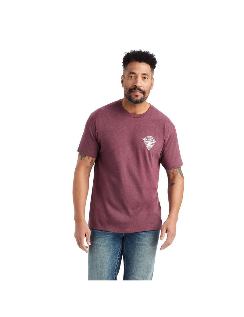 T Shirts Ariat Arrowhead 2.0 Bordeaux | MQN-4477063