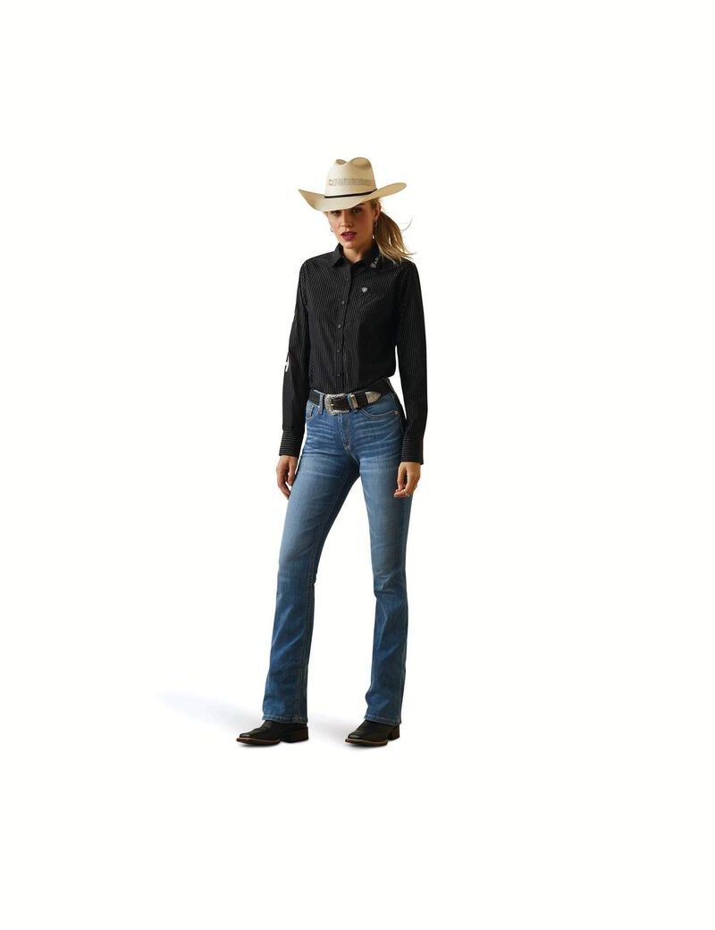 Hauts Ariat Team Kirby Stretch Noir Argent | CSI-6744358