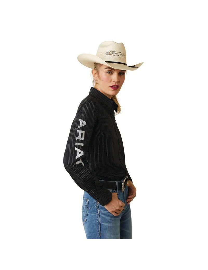 Hauts Ariat Team Kirby Stretch Noir Argent | CSI-6744358