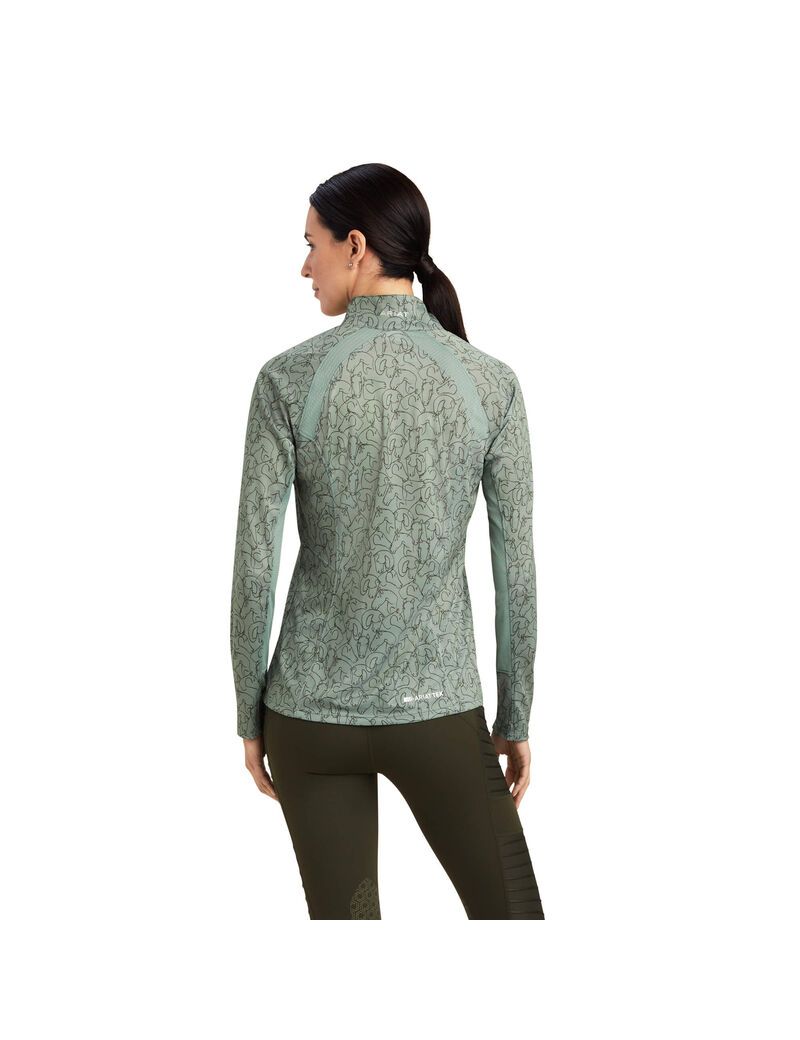 Hauts Ariat Sunstopper 2.0 1/4 Zip Vert | SEW-1439092