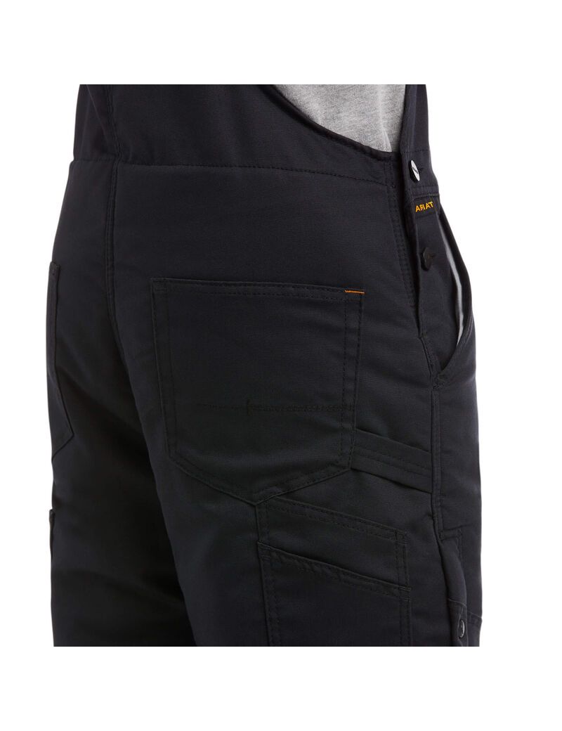 Pantalon Bib Ariat Rebar DuraCanvas Stretch Insulated Noir | PHN-2475824