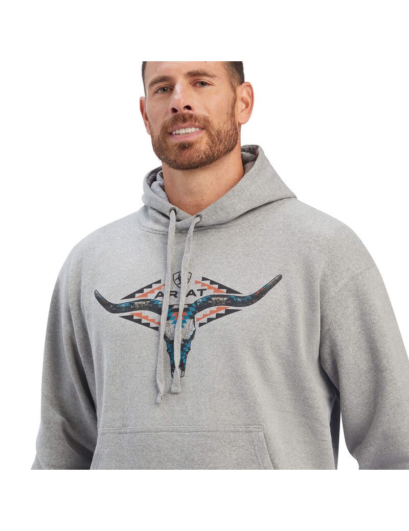 Sweats Ariat Horns Southwest Grise | XVG-7709141