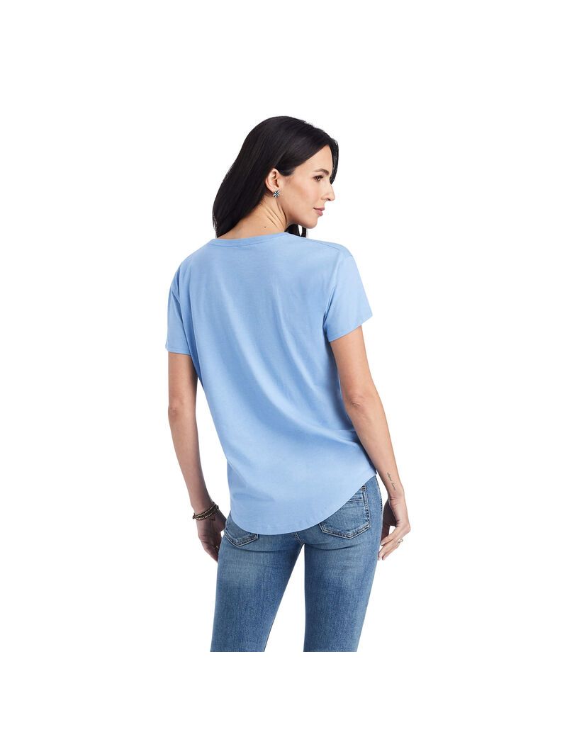 Hauts Ariat Sunset Arc Tee Bleu | FEH-1702818