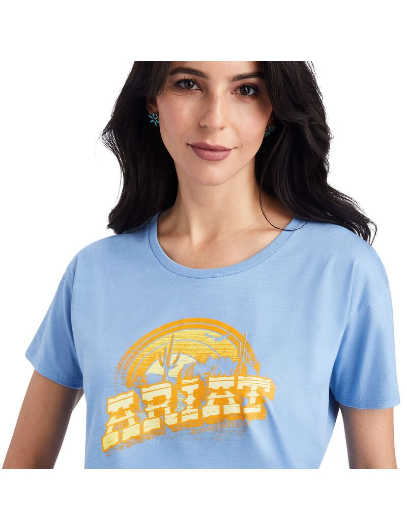 Hauts Ariat Sunset Arc Tee Bleu | FEH-1702818