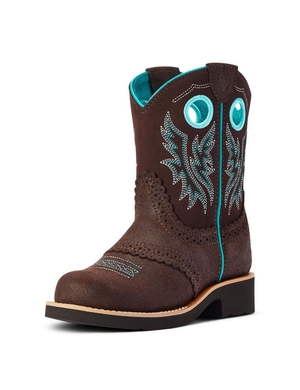 Bottes Western Ariat Fatbaby Cowgirl Bleu Royal Chocolat | HIX-6754126