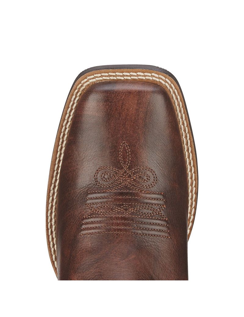 Bottes Western Ariat Round Up Larges Square Embout Marron | UCI-7389698