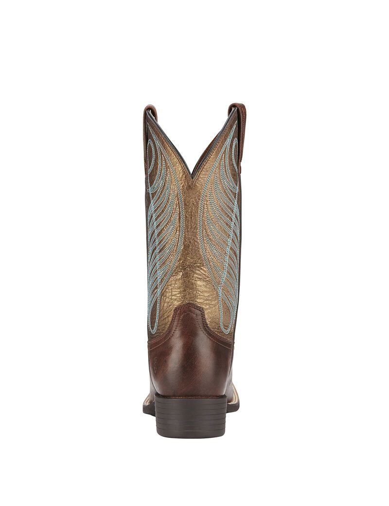 Bottes Western Ariat Round Up Larges Square Embout Marron | UCI-7389698