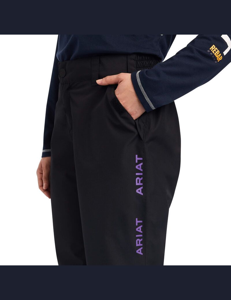 Vêtements De Travail Ariat Rebar Stormshell Imperméables Pants Noir | IYX-7021496