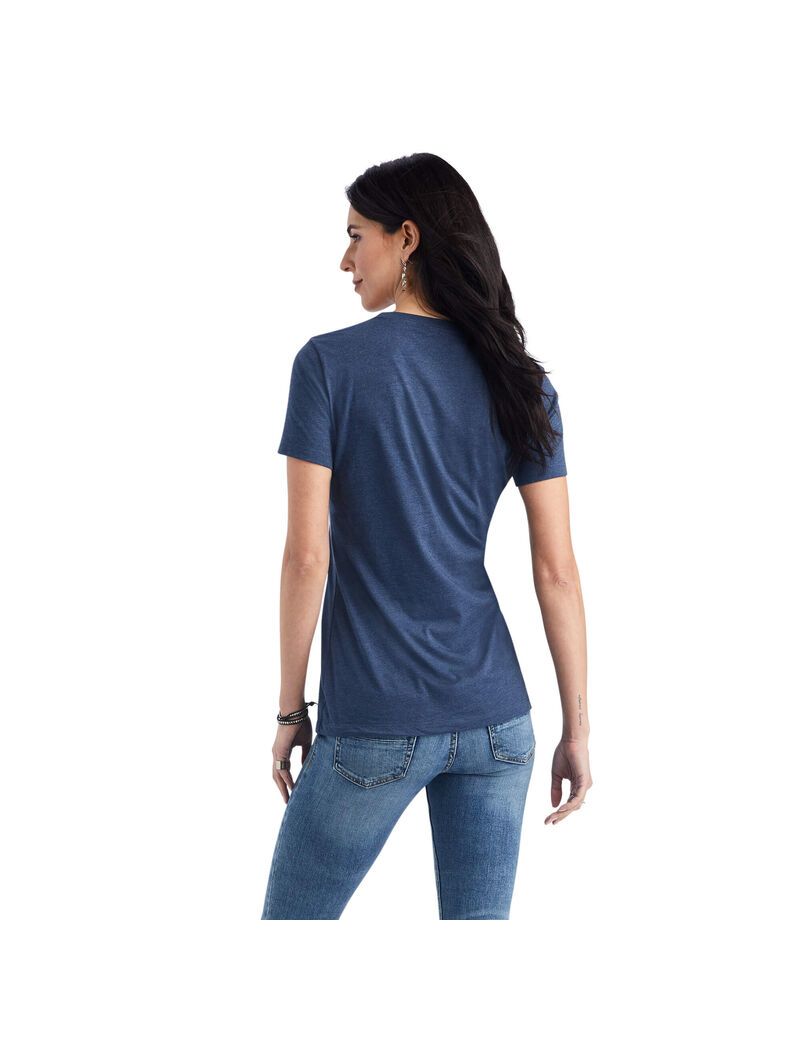 Hauts Ariat Star Calf Tee Bleu Marine | EHH-8882937