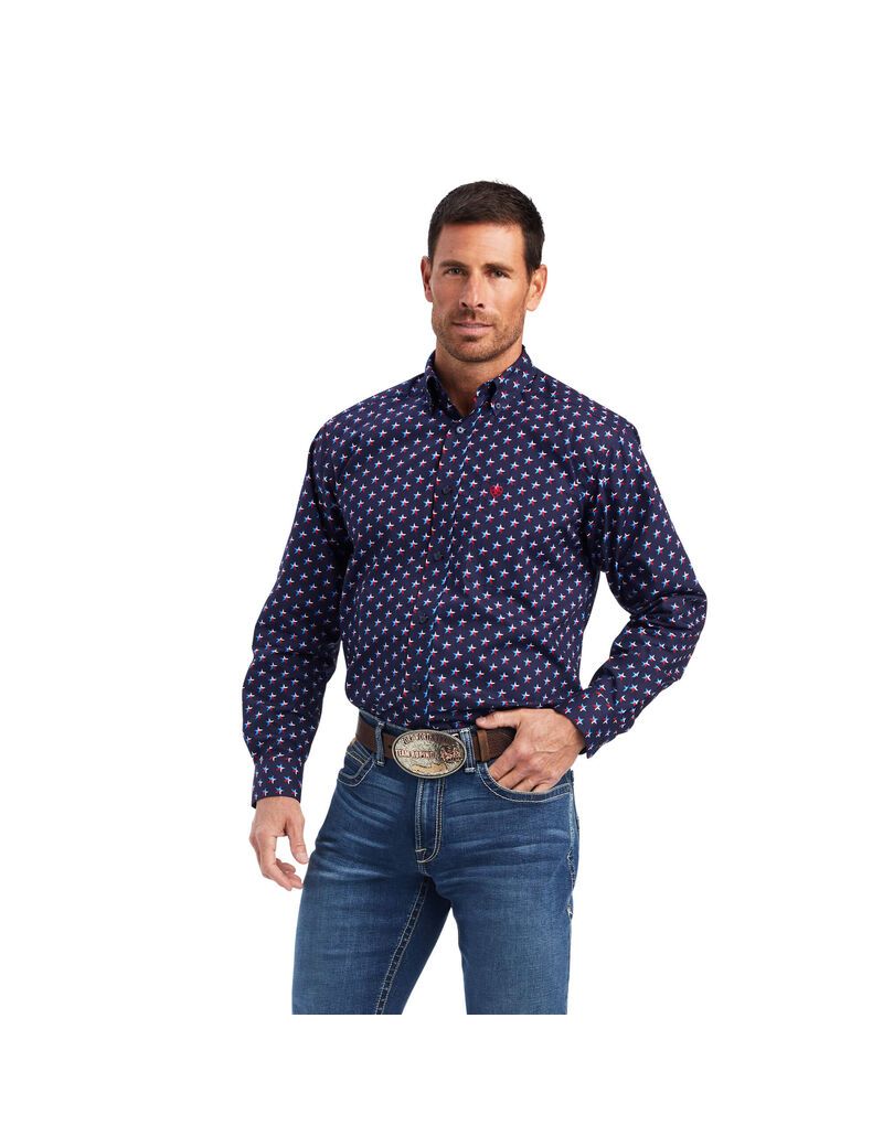 Chemises De Costume Ariat Nosson Classiche Fit Bleu | QDW-2595714