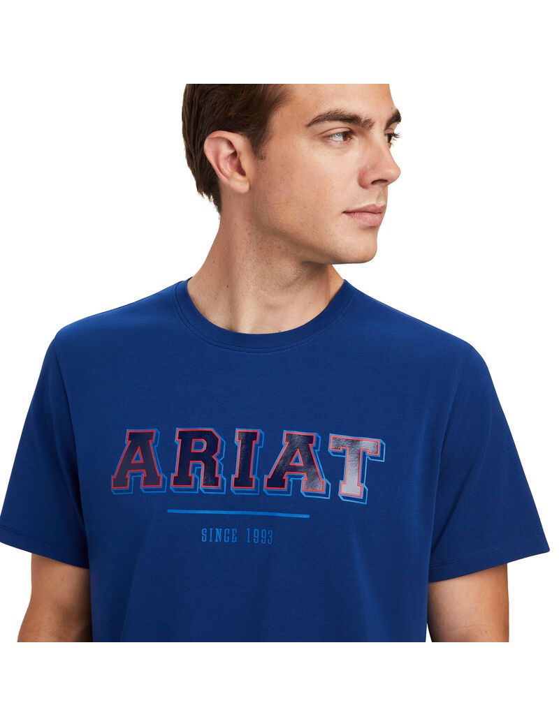 Chemises Ariat Varsity Bleu | WJU-2821010