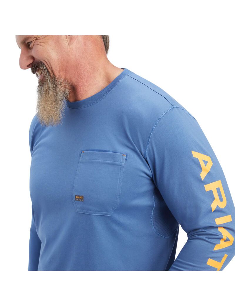 Vêtements De Travail Ariat Rebar Workman Logo Bleu Marine Orange | SXJ-6950956