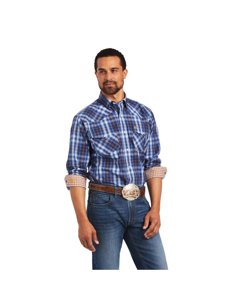 Chemises De Costume Ariat Relentless Inexorable Stretch Classiche Fit Snap Bleu | MCW-6904767