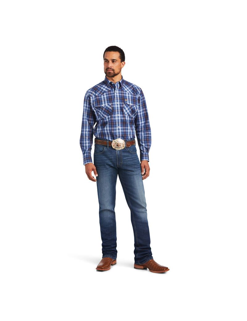 Chemises De Costume Ariat Relentless Inexorable Stretch Classiche Fit Snap Bleu | MCW-6904767