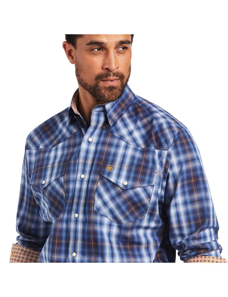 Chemises De Costume Ariat Relentless Inexorable Stretch Classiche Fit Snap Bleu | MCW-6904767