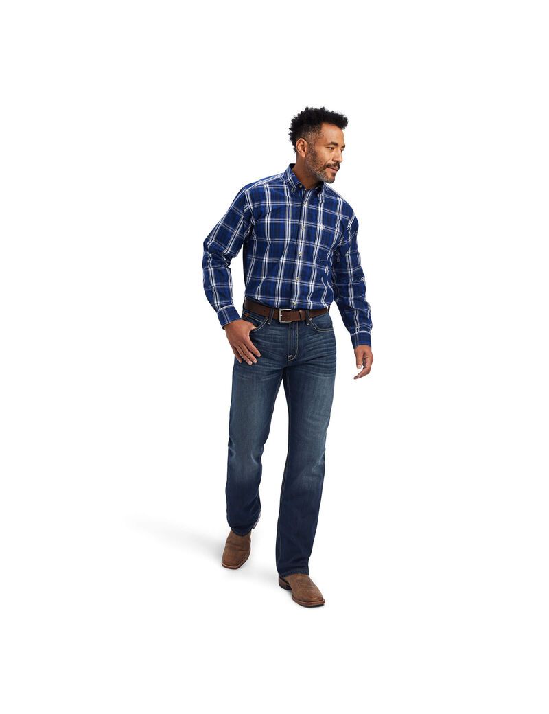 Chemises De Costume Ariat Pro Series Burke Classiche Fit Bleu Foncé | OSQ-0915593