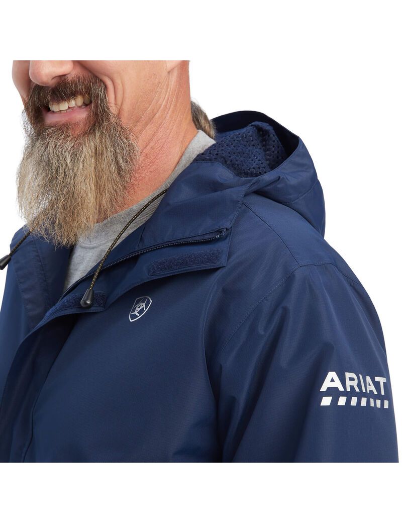 Vêtements De Travail Ariat Rebar Stormshell Imperméables Jackets Bleu Marine | GUU-2065243